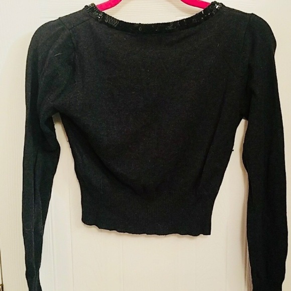 FOREVER 21 Sequin Embellished Bow Crop Sweater - Picture 4 of 7